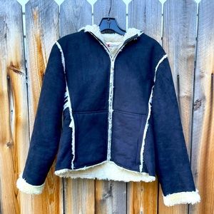 Women’s Spyder Faux Fur Winter Jacket Size Small Black and Tan